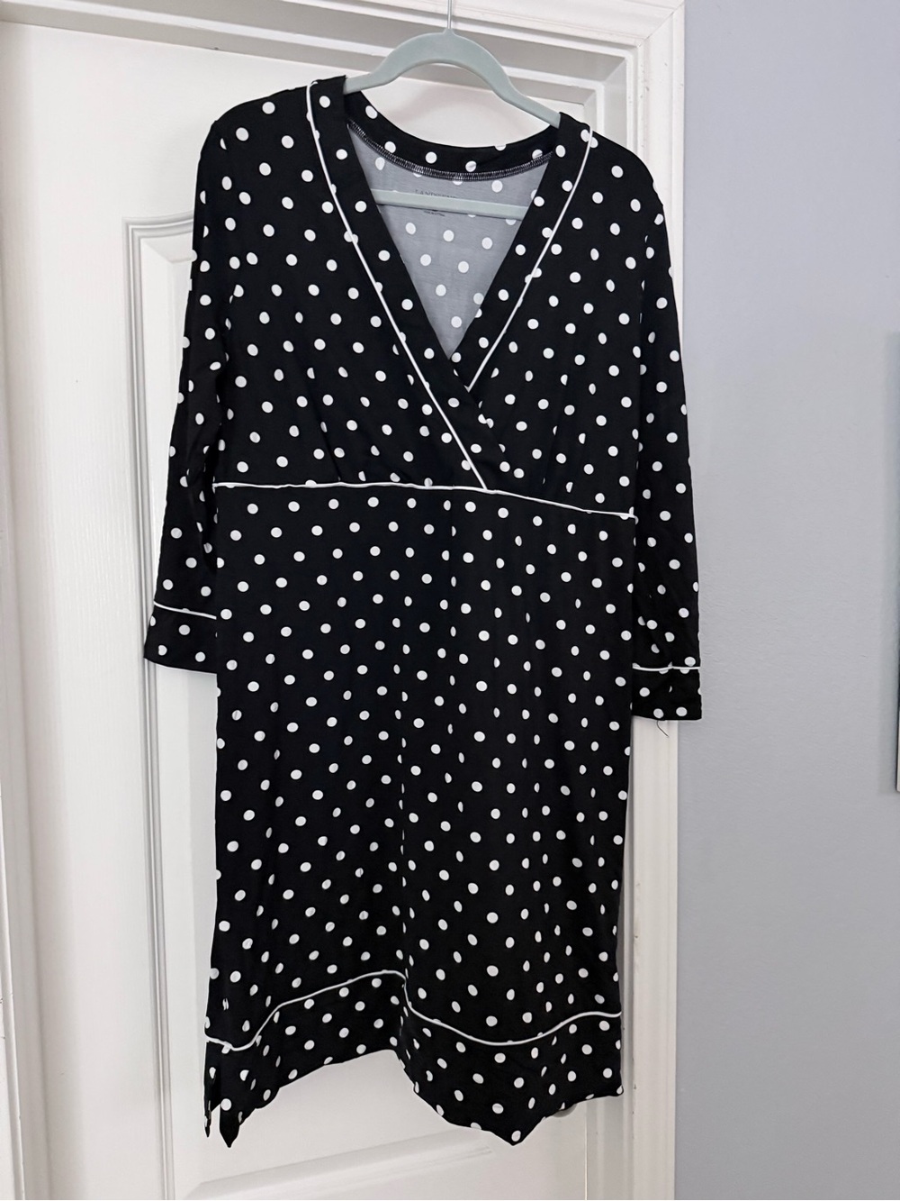 Lands' End Black and White Polka Cover-Up